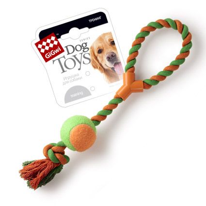 Игрушка для собак GiGwi мяч на веревке-петле