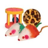 Набор игрушек для кошек Triol 2 мыши с шаром и барабаном 4 шт.