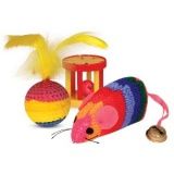 Набор игрушек для кошек Triol мышь с мячом и барабаном 3 шт.